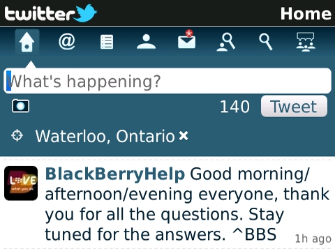 Twitter for BlackBerry 1.1